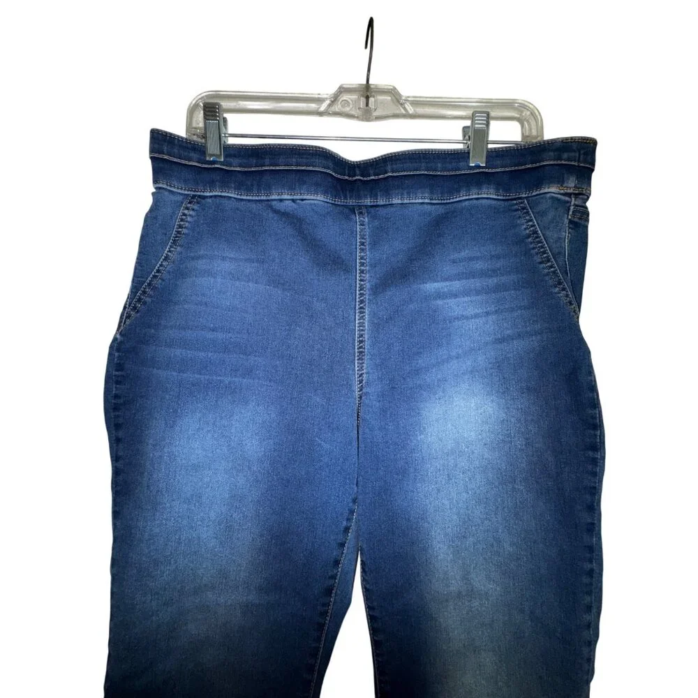 Ny & Co High Waist Pull-On Denim Jeggings By Soho Jeans Large Blend Blue Stretch